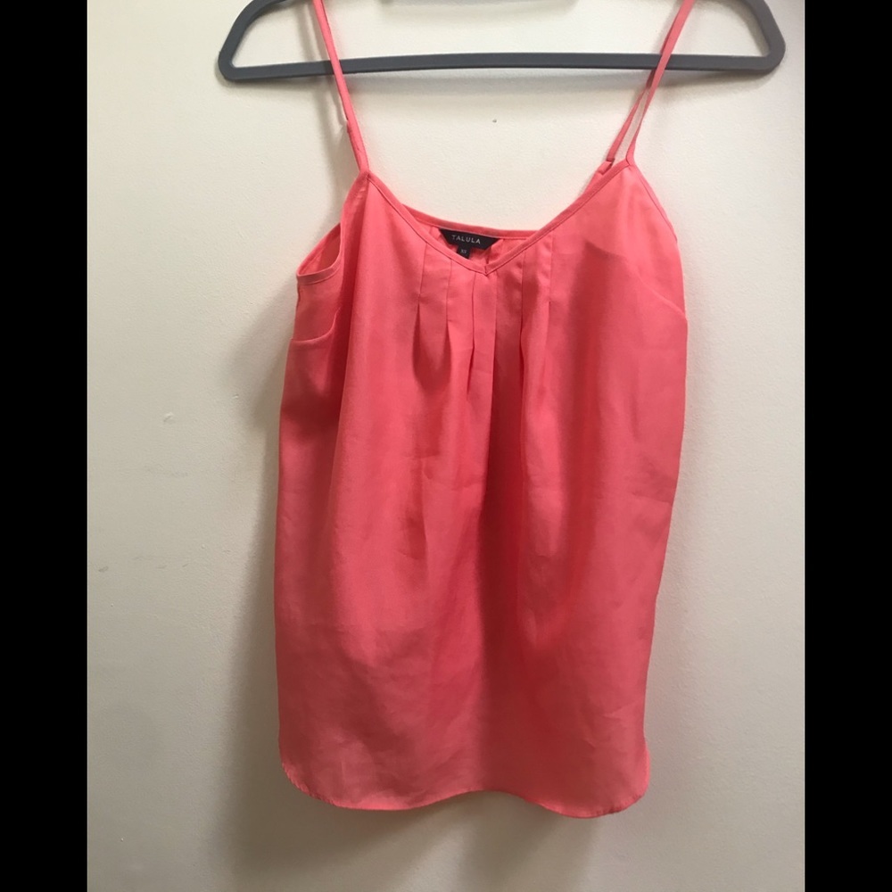 TALULA Coral Tank Top Blouse Flowy Cotton V Neck Adjustable Straps Minimalist XS
